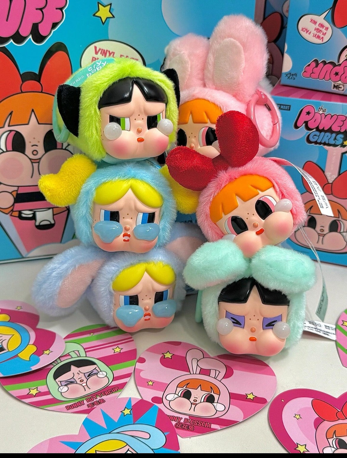 Pop Mart CRYBABY × Powerpuff Girls Series-Vinyl Face Plush Blind Box Whole Set